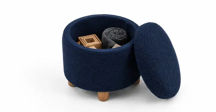 بف تخزين دائري بغطاء أنيق وتصميم عملي
